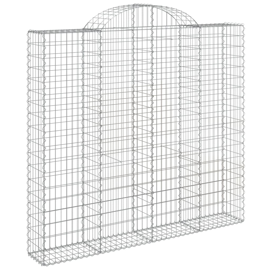 vidaXL Συρματοκιβώτια Τοξωτά 4 τεμ. 200x30x180/200 εκ. Γαλβαν. Ατσάλι
