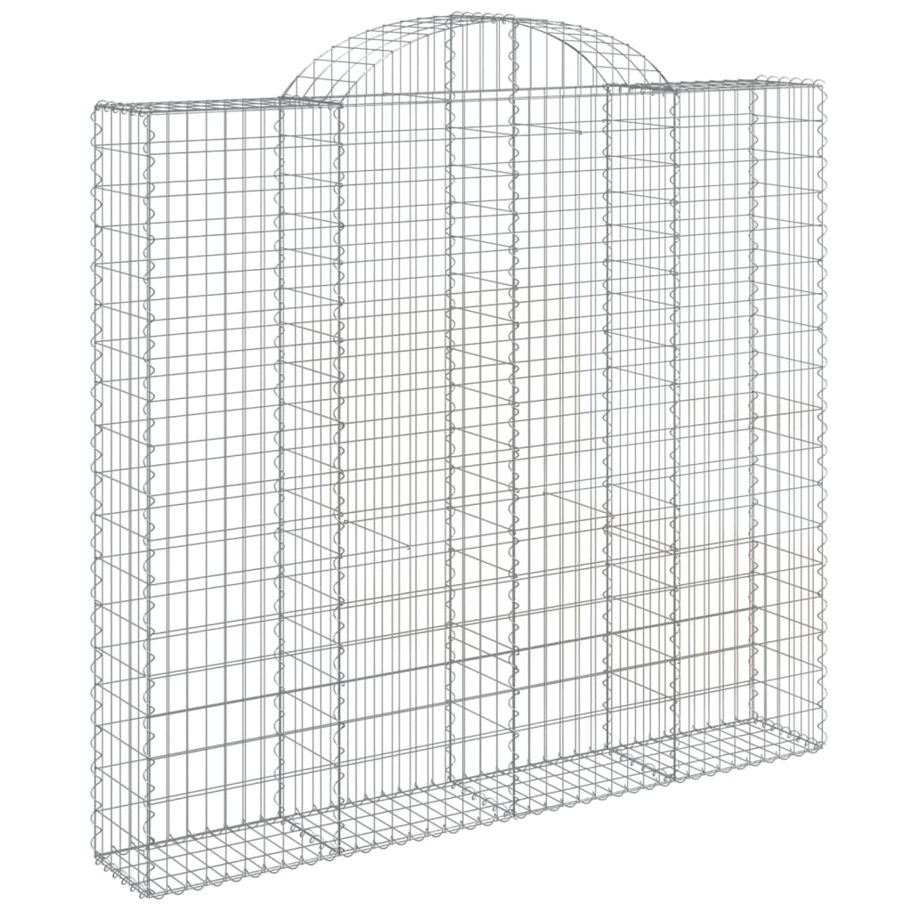 vidaXL Συρματοκιβώτια Τοξωτά 5 τεμ. 200x30x180/200 εκ. Γαλβαν. Ατσάλι