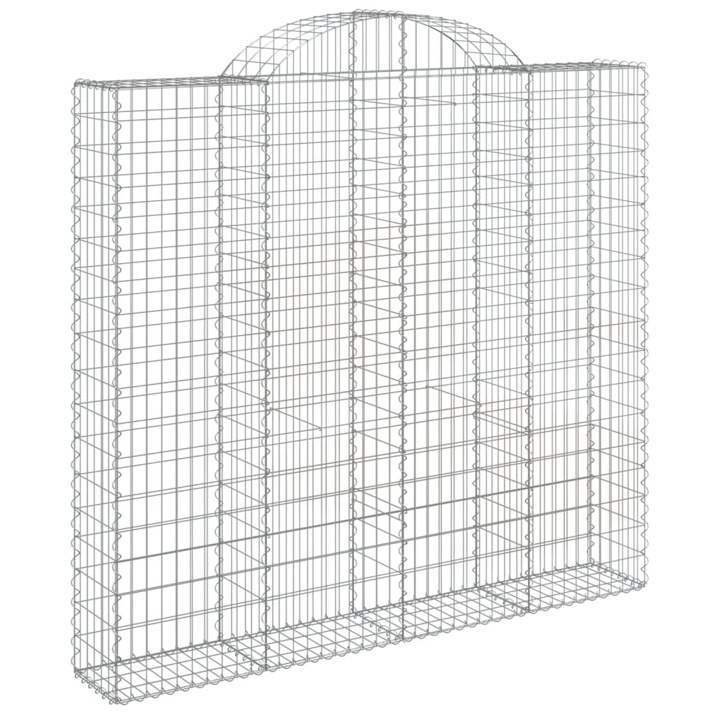 vidaXL Συρματοκιβώτια Τοξωτά 6 τεμ. 200x30x180/200 εκ. Γαλβαν. Ατσάλι