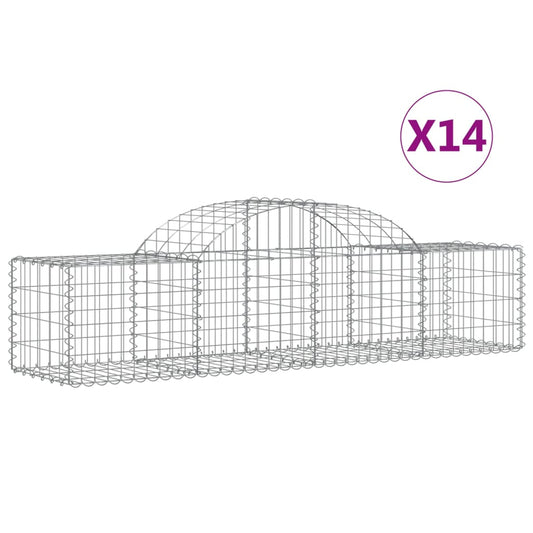 vidaXL Συρματοκιβώτια Τοξωτά 14 τεμ. 200x50x40/60 εκ. Γαλβαν. Ατσάλι