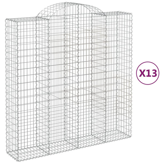 vidaXL Συρματοκιβώτια Τοξωτά 13 τεμ. 200x50x200/220 εκ. Γαλβαν. Ατσάλι