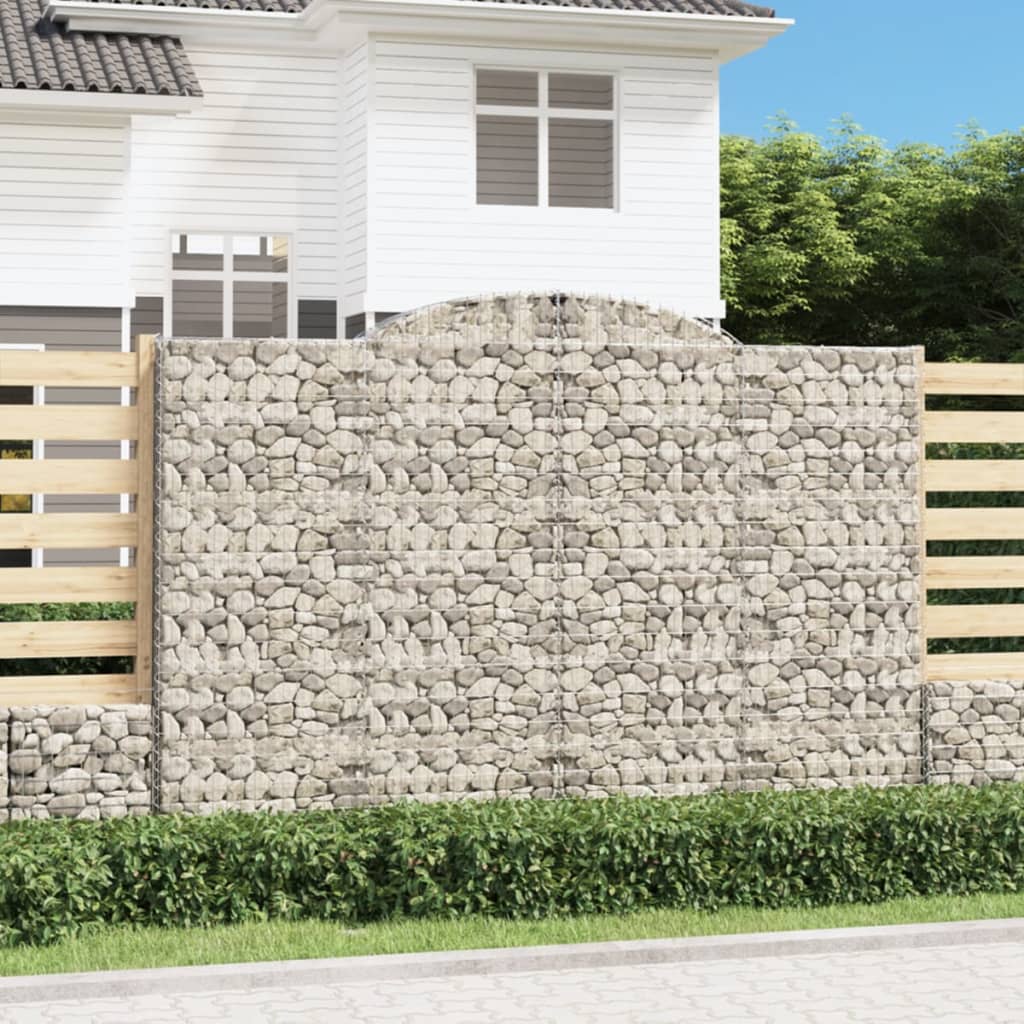 vidaXL Συρματοκιβώτια Τοξωτά 4 τεμ. 300x30x200/220 εκ. Γαλβαν. Ατσάλι