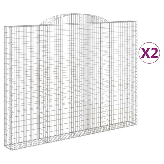 vidaXL Συρματοκιβώτια Τοξωτά 2 τεμ. 300x30x220/240 εκ. Γαλβαν. Ατσάλι