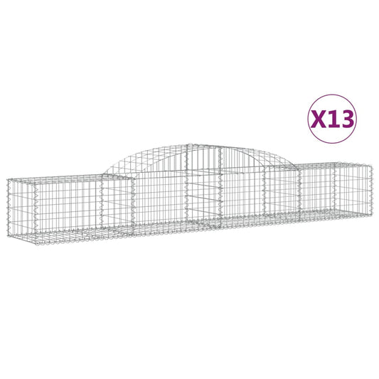 vidaXL Συρματοκιβώτια Τοξωτά 13 τεμ. 300x50x40/60 εκ. Γαλβαν. Ατσάλι