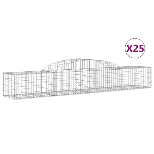 vidaXL Συρματοκιβώτια Τοξωτά 25 τεμ. 300x50x40/60 εκ. Γαλβαν. Ατσάλι
