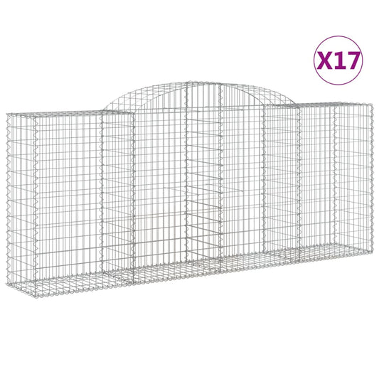 vidaXL Συρματοκιβώτια Τοξωτά 17 τεμ. 300x50x120/120 εκ. Γαλβαν. Ατσάλι