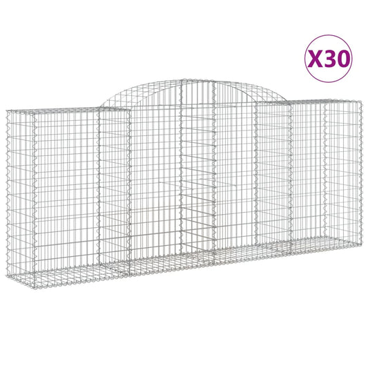 vidaXL Συρματοκιβώτια Τοξωτά 30 τεμ. 300x50x120/140 εκ. Γαλβαν. Ατσάλι