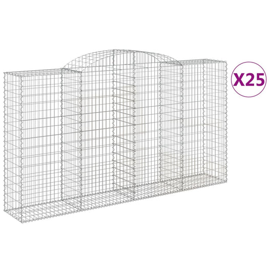 vidaXL Καλάθια Συρματοπλέγματα με Αψίδα 25 τεμ. 300x50x160/180 εκ. από Γαλβανισμένο Σίδηρο