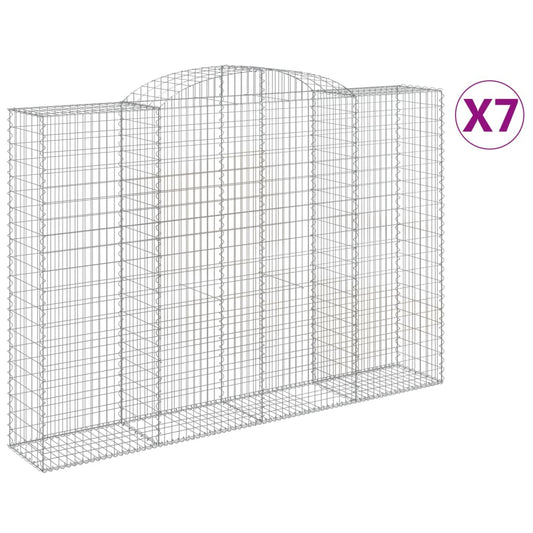 vidaXL Συρματοκιβώτια Τοξωτά 7 τεμ. 300x50x200/220 εκ. Γαλβαν. Ατσάλι
