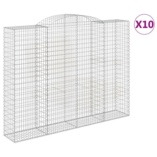 vidaXL Συρματοκιβώτια Τοξωτά 10 τεμ. 300x50x220/240 εκ. Γαλβαν. Σίδερο