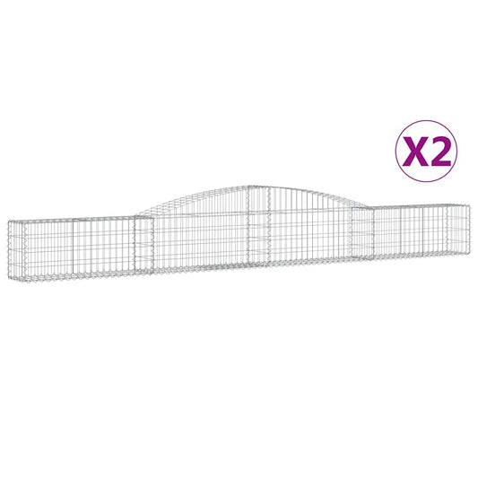 vidaXL Συρματοκιβώτια Τοξωτά 2 τεμ. 400x30x40/60 εκ. Γαλβαν. Ατσάλι