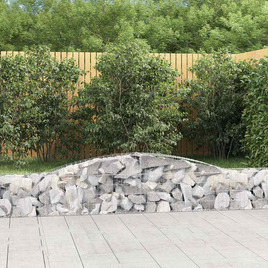 vidaXL Συρματοκιβώτια Τοξωτά 2 τεμ. 400x30x40/60 εκ. Γαλβαν. Ατσάλι