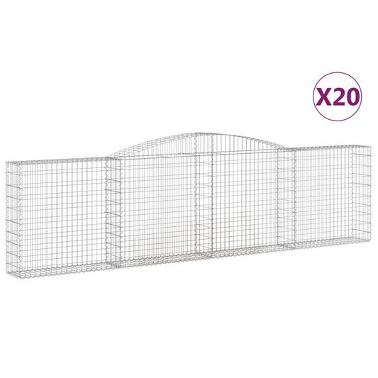 vidaXL Συρματοκιβώτια Τοξωτά 20 τεμ. 400x30x100/120 εκ. Γαλβαν. Ατσάλι