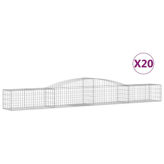 vidaXL Συρματοκιβώτια Τοξωτά 20 τεμ. 400x50x40/60 εκ. Γαλβαν. Ατσάλι