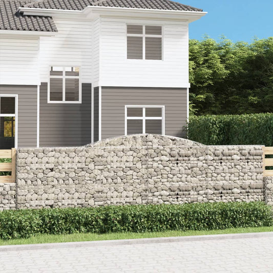 vidaXL Συρματοκιβώτια Τοξωτά 9 τεμ. 400x50x120/140 εκ. Γαλβαν. Ατσάλι