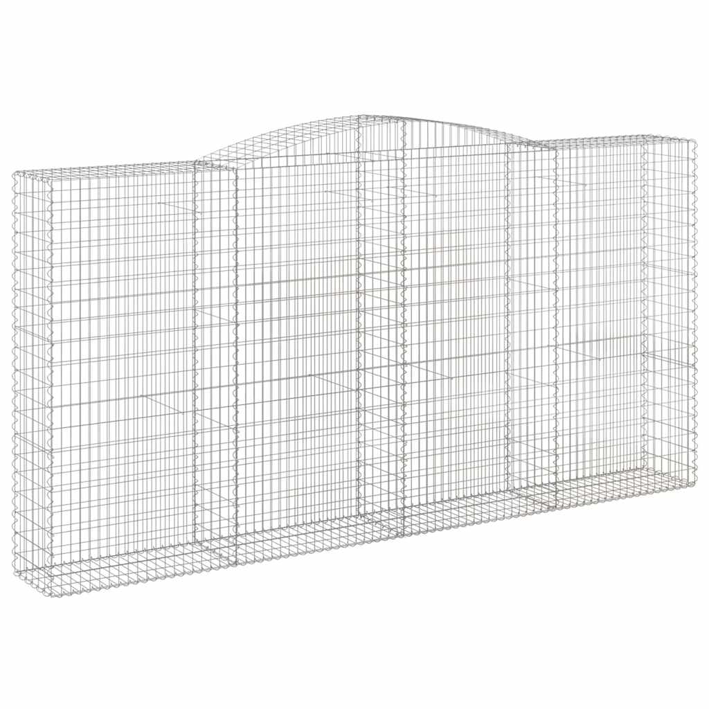 vidaXL Συρματοκιβώτια Τοξωτά 10 τεμ. 400x50x200/220 εκ. Γαλβαν. Ατσάλι