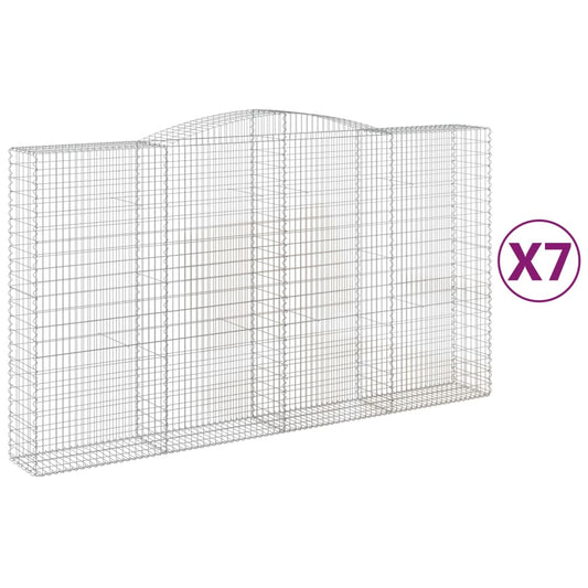 vidaXL Συρματοκιβώτια Τοξωτά 7 τεμ. 400x50x220/240 εκ. Γαλβαν. Ατσάλι