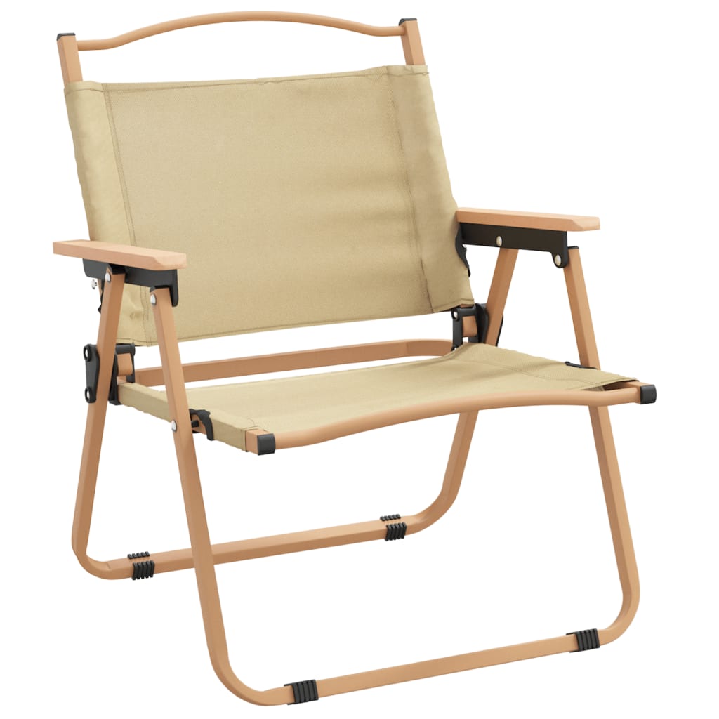 vidaXL Καρέκλες Κάμπινγκ 2 τεμ. Μπεζ 54 x 43 x 59 εκ. Ύφασμα Oxford