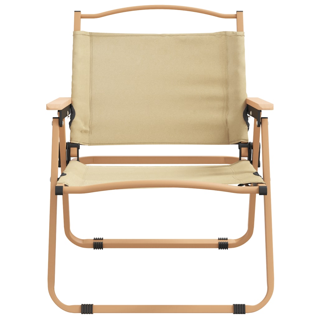 vidaXL Καρέκλες Κάμπινγκ 2 τεμ. Μπεζ 54 x 43 x 59 εκ. Ύφασμα Oxford