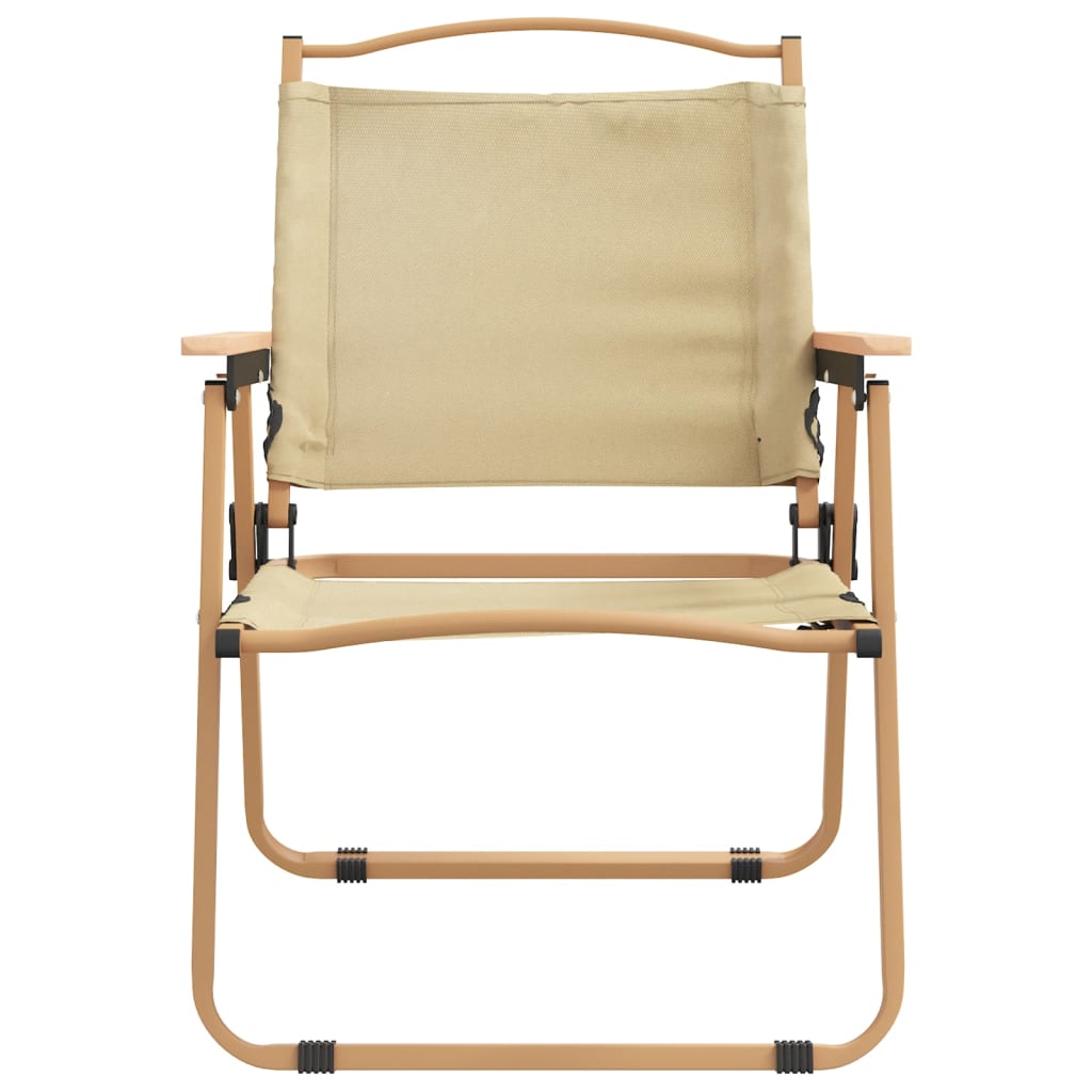 vidaXL Καρέκλες Κάμπινγκ 2 τεμ. Μπεζ 54 x 55 x 78 εκ. Ύφασμα Oxford