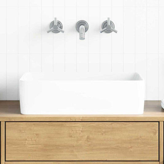 vidaXL Νιπτήρας Ορθογώνιος Λευκός 48 x 37 x 13 εκ. Κεραμικός