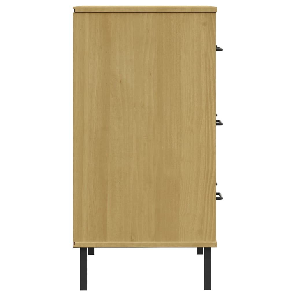 vidaXL Ντουλάπι OSLO με 3 Συρτάρια Καφέ 77 x 40 x 79,5 εκ. Μασίφ Ξύλο