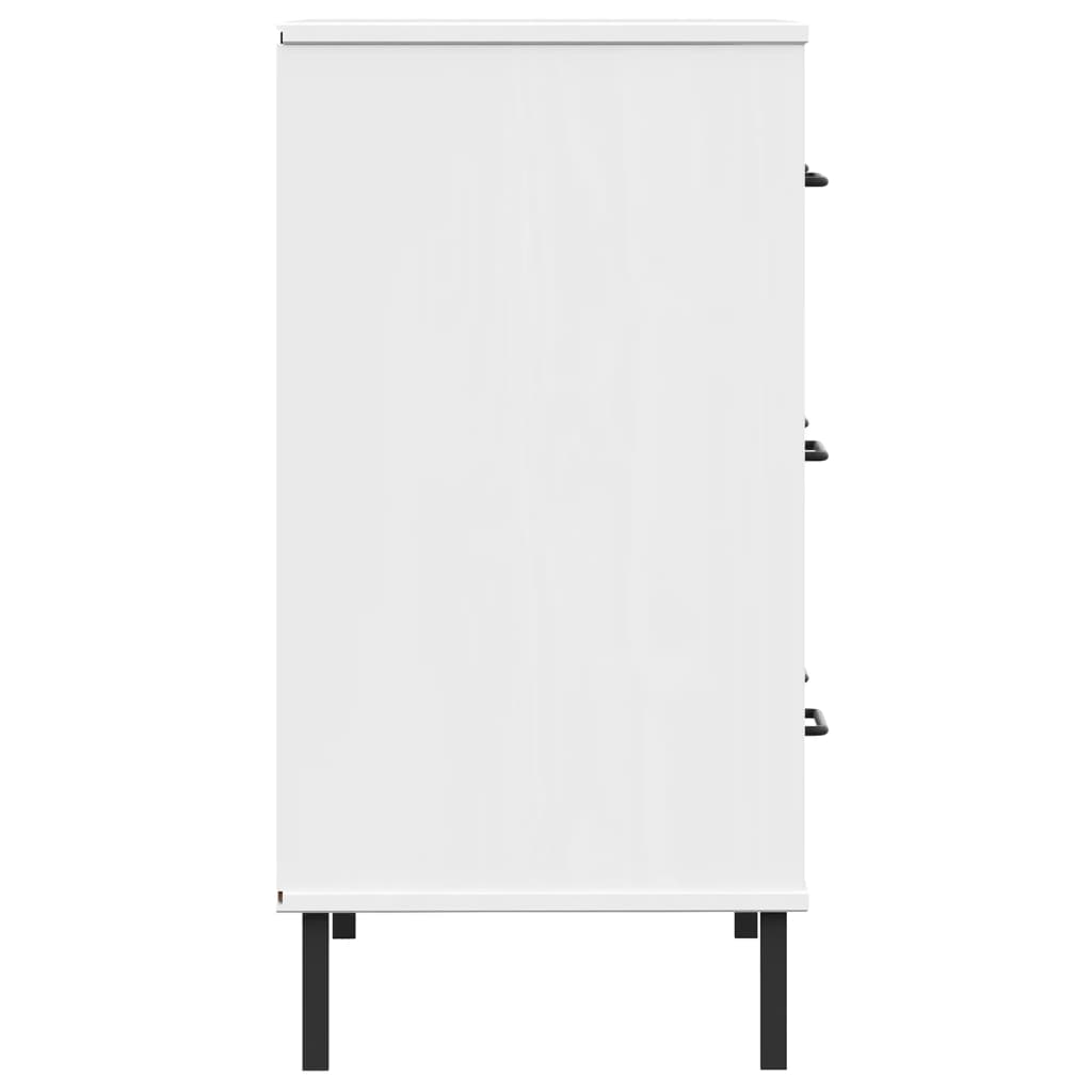 vidaXL Ντουλάπι OSLO με 3 Συρτάρια Λευκό 77x40x79,5 εκ. Μασίφ Ξύλο