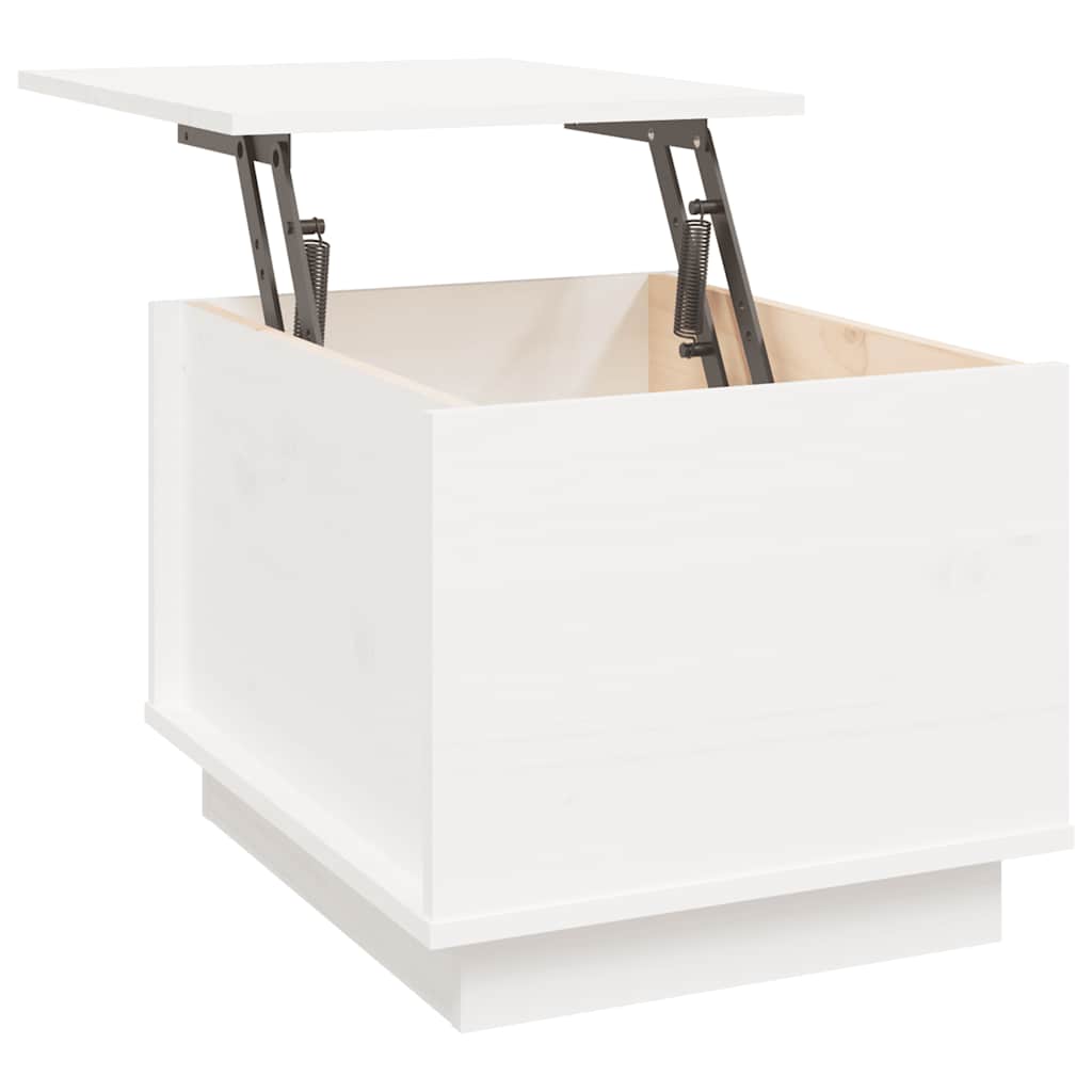 vidaXL Τραπεζάκι Σαλονιού Λευκό 40x50x35 εκ από Μασίφ Ξύλο Πεύκου