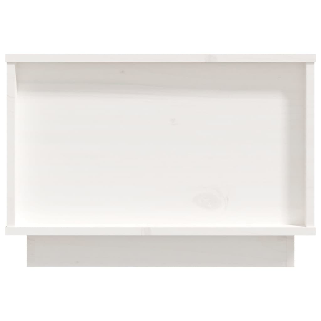 vidaXL Τραπεζάκι Σαλονιού Λευκό 60 x 50 x 35 εκ. από Μασίφ Ξύλο Πεύκου