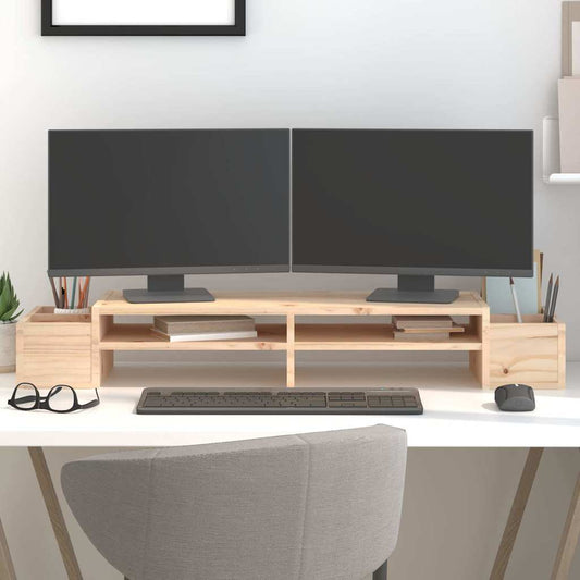 vidaXL Βάση Οθόνης 100 x 27,5 x 15 εκ. από Μασίφ Ξύλο Πεύκου
