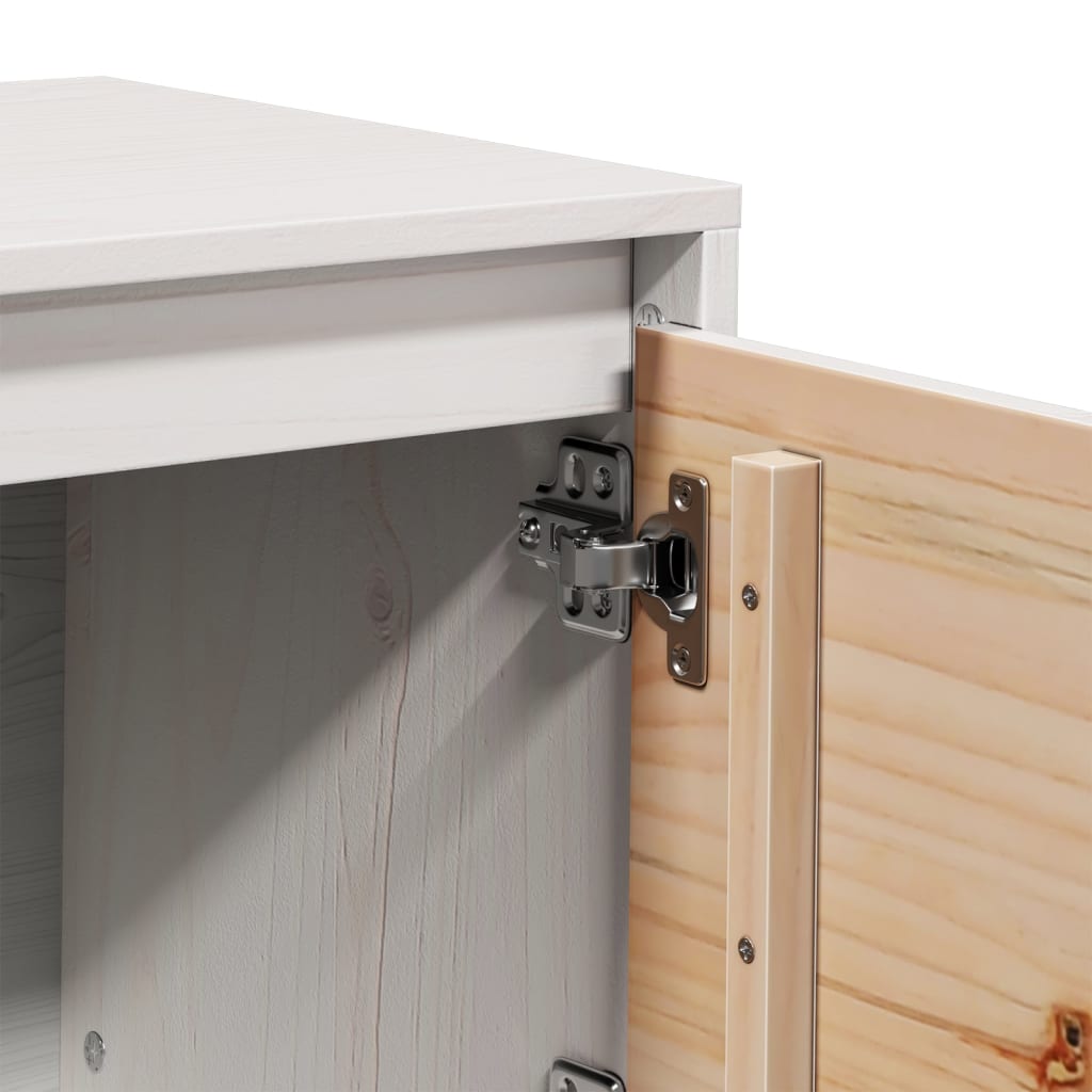 vidaXL Έπιπλο Τηλεόρασης Λευκό 156 x 37 x 45 εκ. από Μασίφ Ξύλο Πεύκου