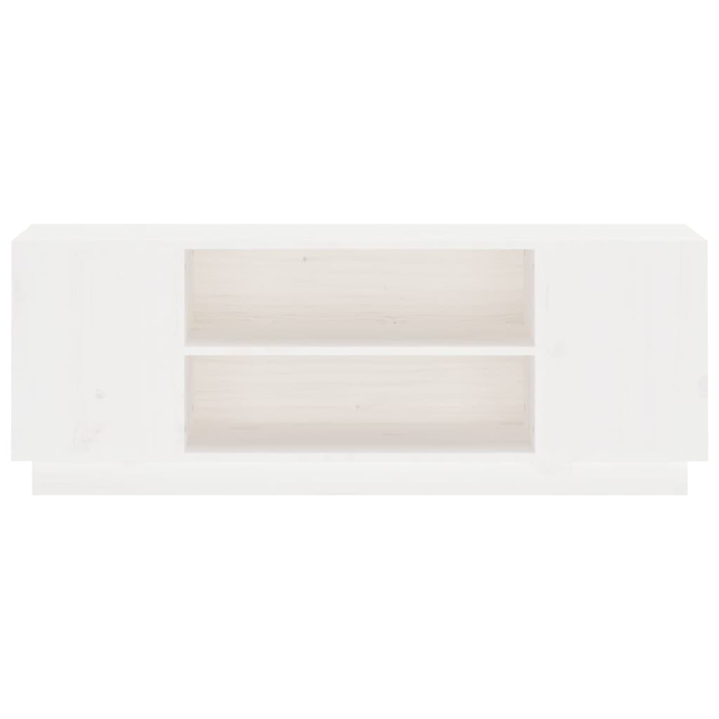 vidaXL Έπιπλο Τηλεόρασης Λευκό 110x35x40,5 εκ. από Μασίφ Ξύλο Πεύκου