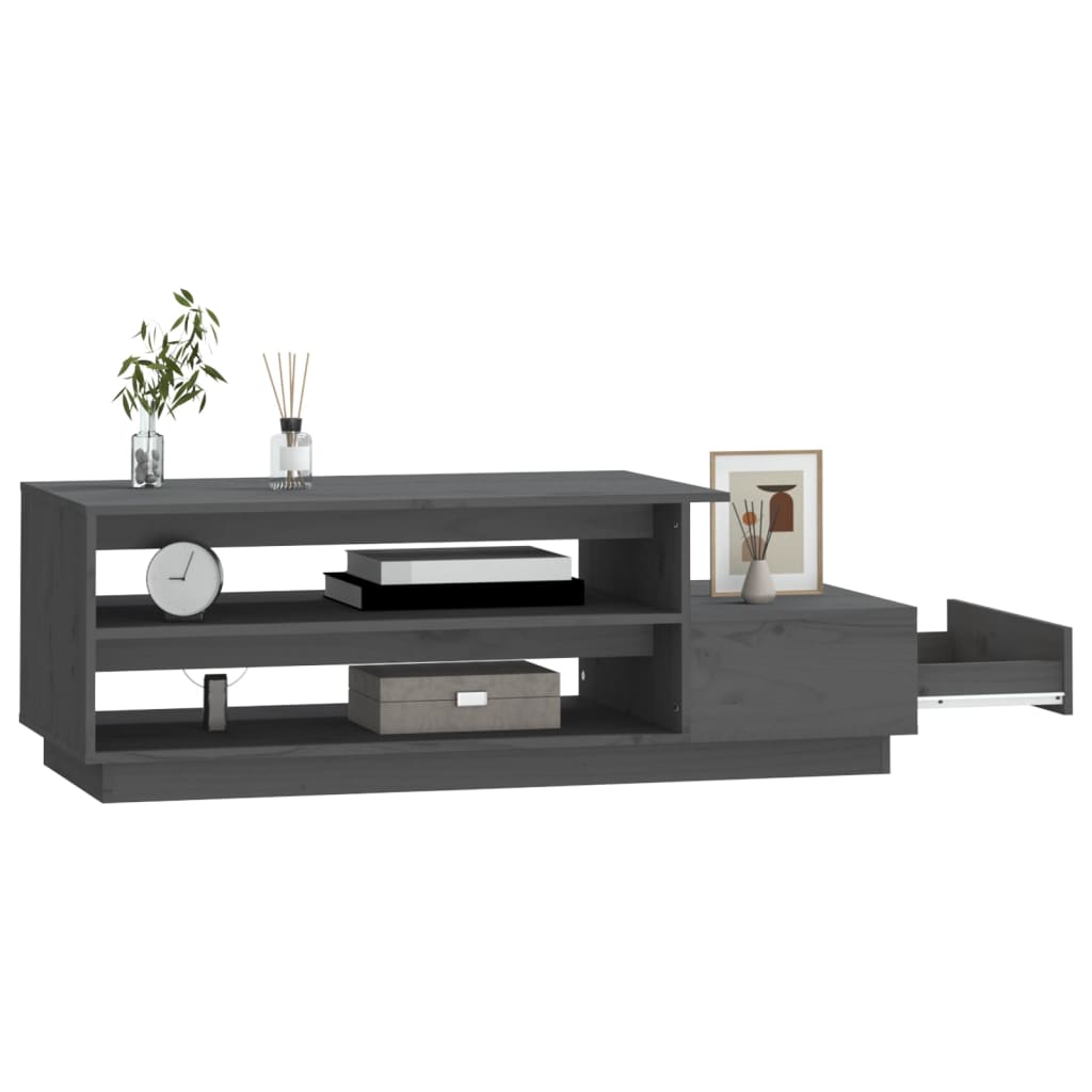 vidaXL Τραπεζάκι Σαλονιού Γκρι 100x50x40,5 εκ. από Μασίφ Ξύλο Πεύκου