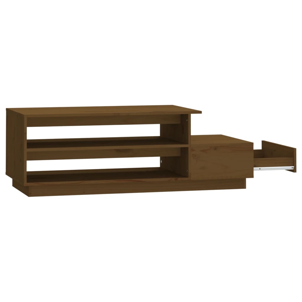 vidaXL Τραπεζάκι Σαλονιού Καφέ Μελί 120x50x40,5 εκ. Μασίφ Ξύλο Πεύκου