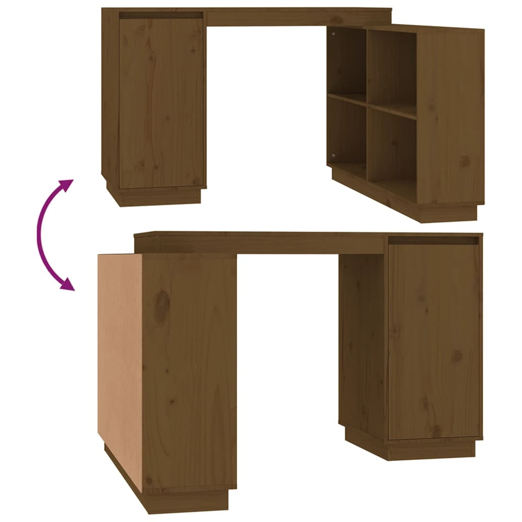 vidaXL Γραφείο Καφέ Μελί 110x50x75 εκ. από Μασίφ Ξύλο Πεύκου