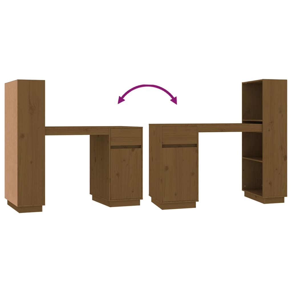 vidaXL Γραφείο Μελί 110 x 53 x 117 εκ. από Μασίφ Ξύλο Πεύκου