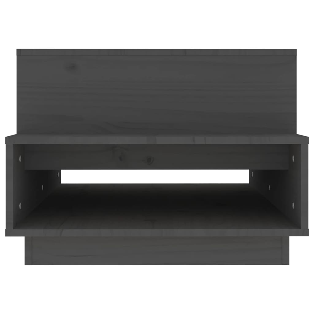 vidaXL Τραπεζάκι Σαλονιού Γκρι 80x55x40,5 εκ. από Μασίφ Ξύλο Πεύκου
