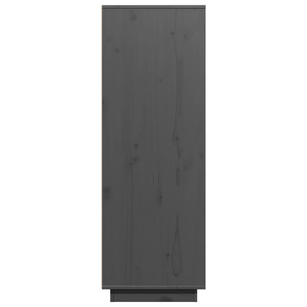vidaXL Ντουλάπι Ψηλό Γκρι 60x40x116,5 εκ. από Μασίφ Ξύλο Πεύκου