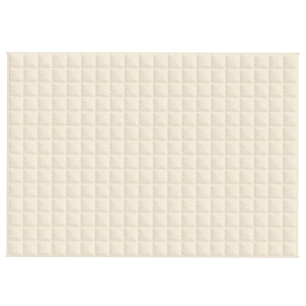 vidaXL Κουβέρτα Βαρύτητας Ανοιχτό Κρεμ 138 x 200 εκ. 6 κ. Υφασμάτινη