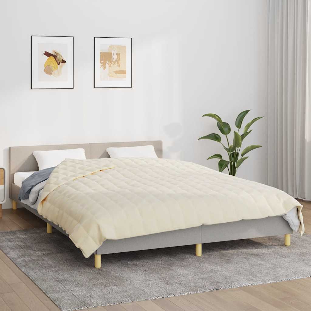 vidaXL Κουβέρτα Βαρύτητας Ανοιχτό Κρεμ 220 x 235 εκ. 15 κ. Υφασμάτινη