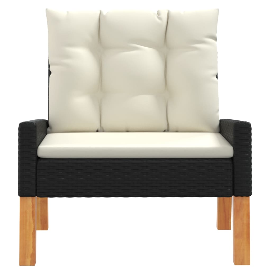 vidaXL Σαλόνι Κήπου Σετ 4 Τεμαχίων Συνθ. Ρατάν/Μασίφ Ξύλο με Μαξιλάρια