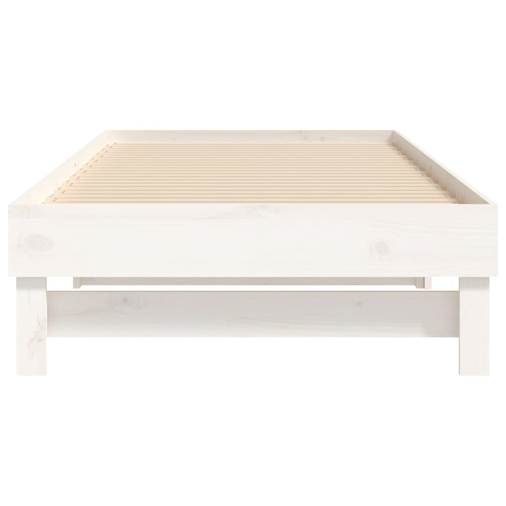 vidaXL Καναπές Κρεβάτι Συρόμενος Λευκός 2x(100x200) εκ. Μασίφ Πεύκο