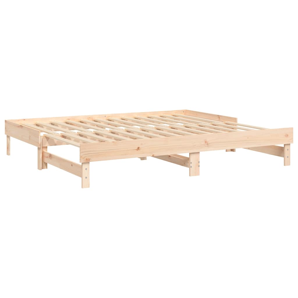 vidaXL Καναπές Κρεβάτι Συρόμενος 2x(80x200) εκ. από Μασίφ Ξύλο Πεύκου