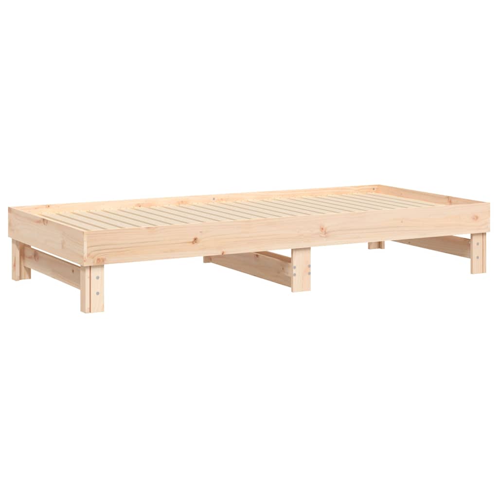 vidaXL Καναπές Κρεβάτι Συρόμενος 2x(80x200) εκ. από Μασίφ Ξύλο Πεύκου