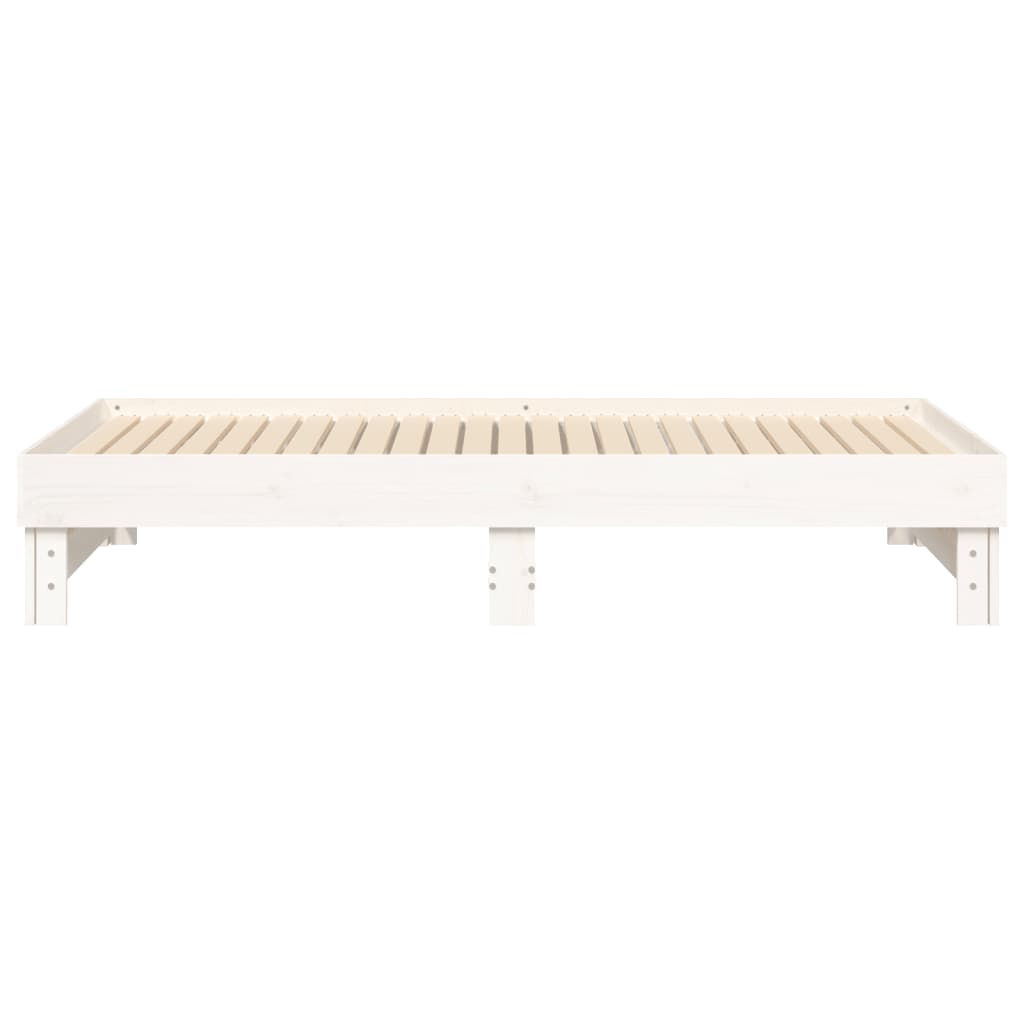 vidaXL Καναπές Κρεβάτι Συρόμενος Λευκός 2x(90x190) εκ. από Μασίφ Πεύκο