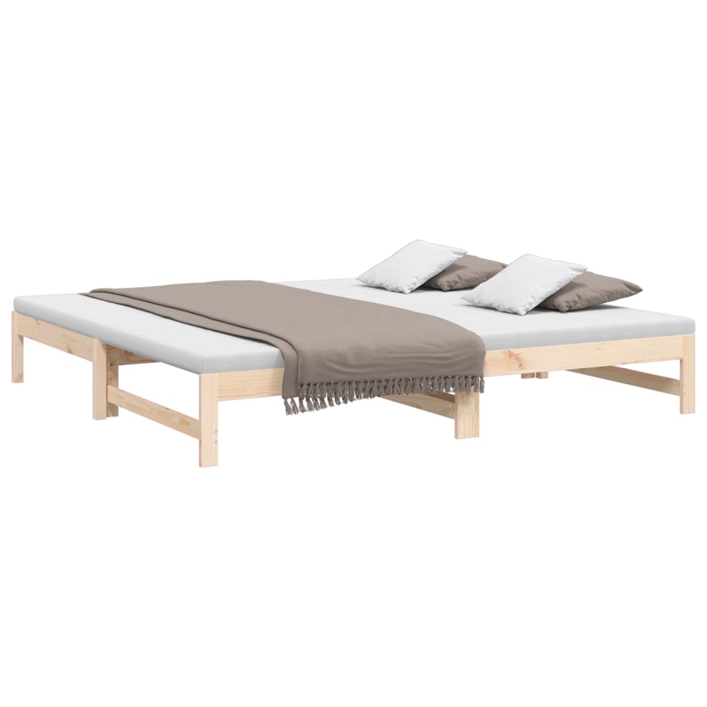 vidaXL Καναπές Κρεβάτι Συρόμενος 2x(90x200) εκ. από Μασίφ Ξύλο Πεύκου