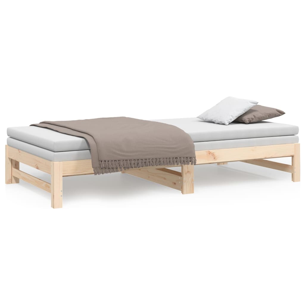 vidaXL Καναπές Κρεβάτι Συρόμενος 2x(90x200) εκ. από Μασίφ Ξύλο Πεύκου