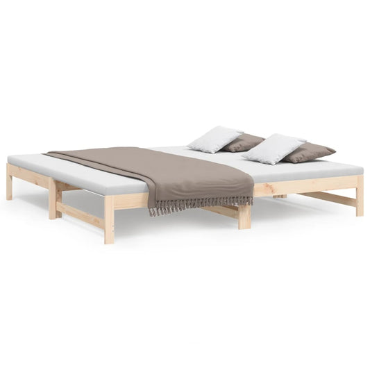 vidaXL Καναπές Κρεβάτι Συρόμενος 2x(80x200) εκ. από Μασίφ Ξύλο Πεύκου