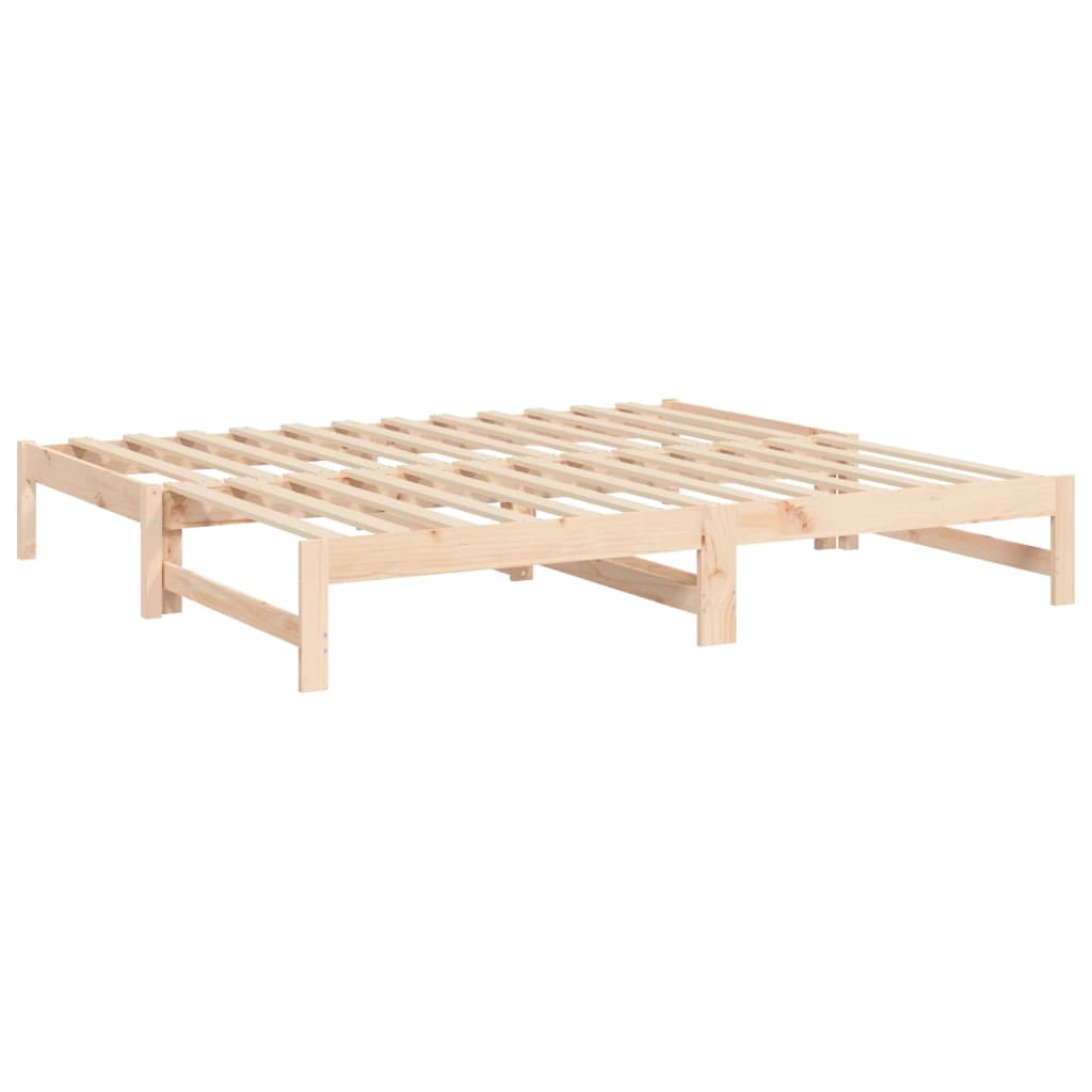 vidaXL Καναπές Κρεβάτι Συρόμενος 2x(75x190) εκ. Μασίφ Ξύλο Πεύκου