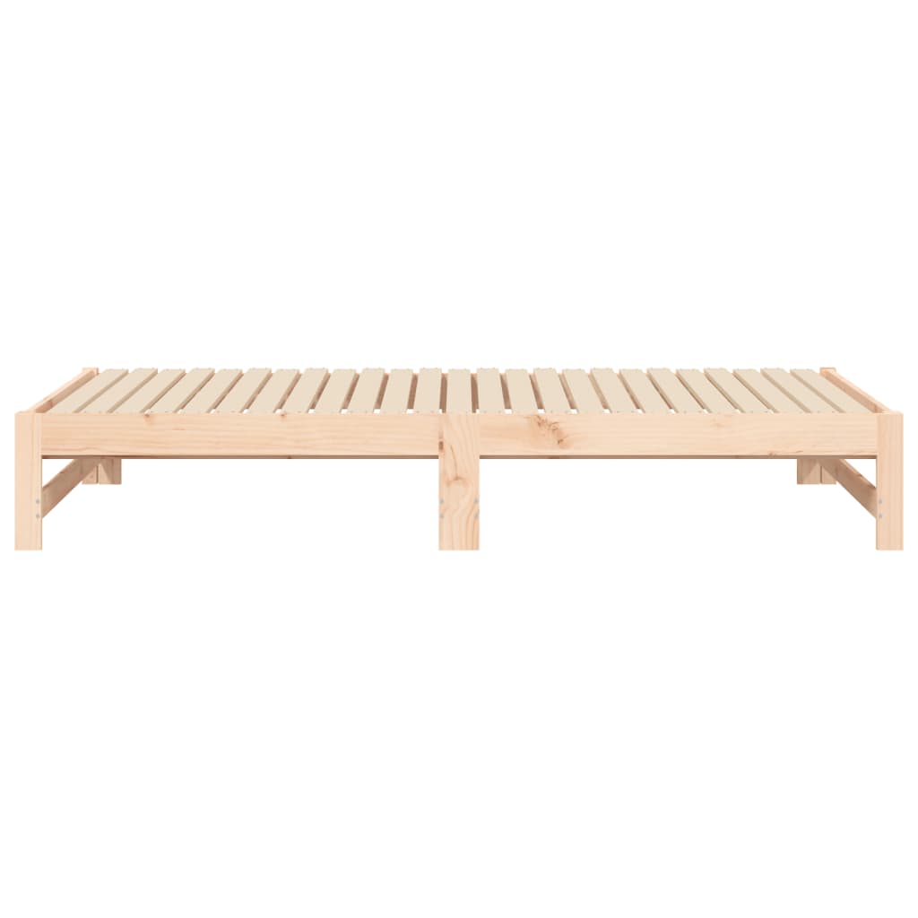 vidaXL Καναπές Κρεβάτι Συρόμενος 2x(75x190) εκ. Μασίφ Ξύλο Πεύκου